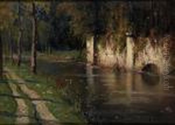 Canale Oil Painting by Giovanni Colmo