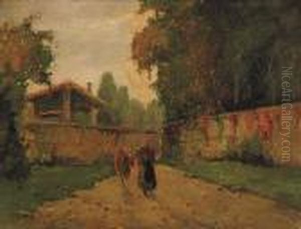 Paesaggio Con Figura Oil Painting by Giovanni Colmo