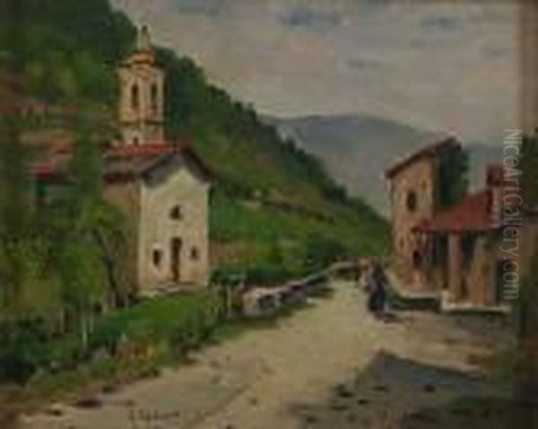 Borgo Montano Con Chiesetta Oil Painting by Giovanni Colmo