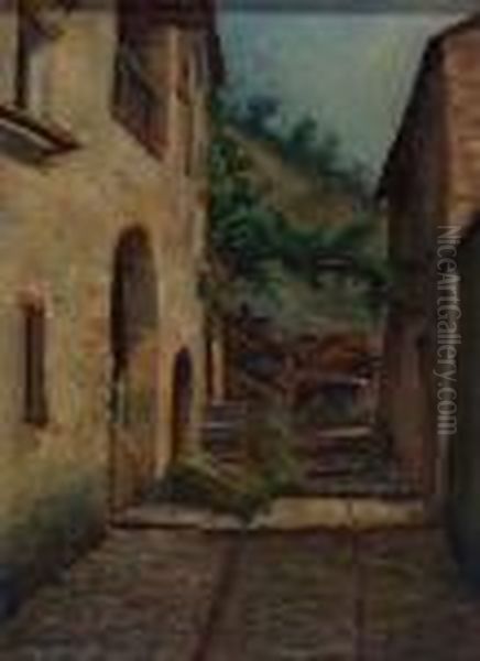 Cortile A Ormea Oil Painting by Giovanni Colmo