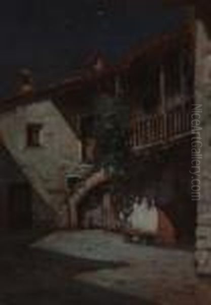 Notturno In Cascina Oil Painting by Giovanni Colmo