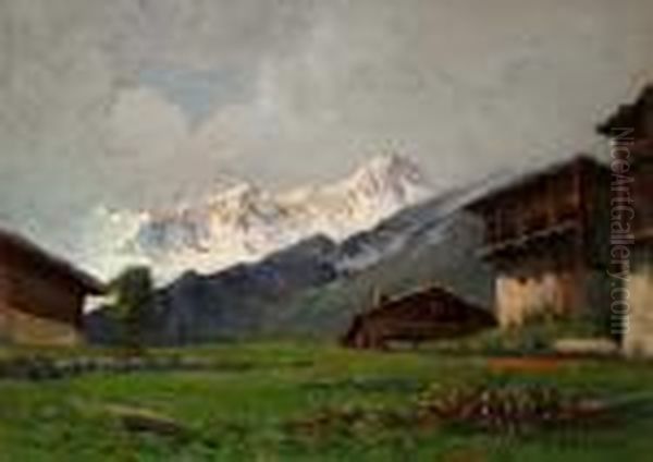 Scorcio Del Monte Rosa Oil Painting by Giovanni Colmo