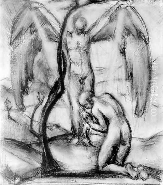 Revelation sketch c. 1923 Oil Painting by Erzsebet Korb