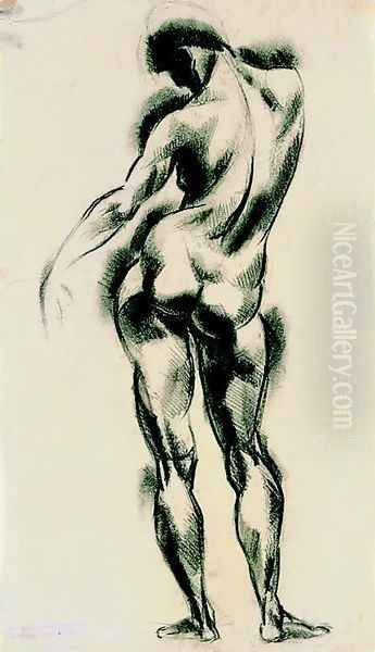 Nude Standing c. 1920 Oil Painting by Erzsebet Korb