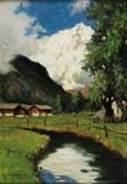 Torrente In Montagna Oil Painting by Giovanni Colmo