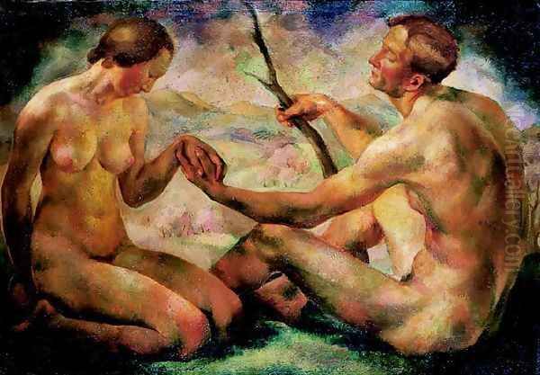 May Human Couple 1923 Oil Painting by Erzsebet Korb