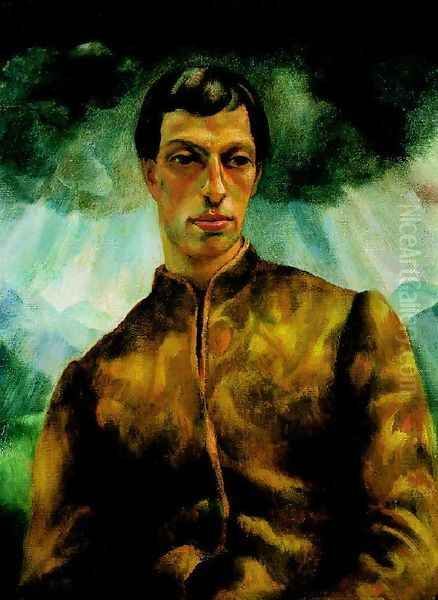 Portrait of a Man Jozsef Pecsi c. 1923 Oil Painting by Erzsebet Korb