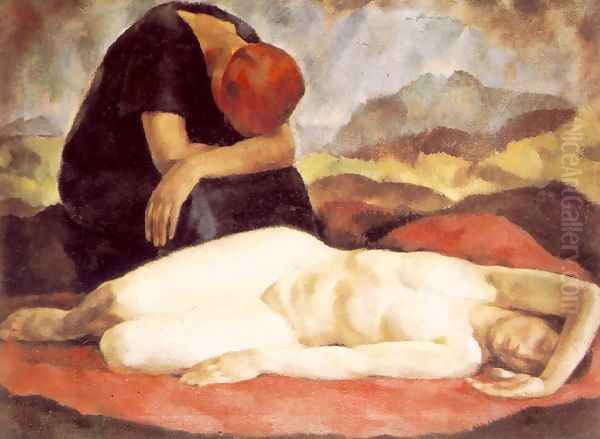 Pieta c. 1923 Oil Painting by Erzsebet Korb