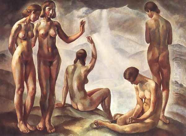 The Promised Land c. 1922 Oil Painting by Erzsebet Korb