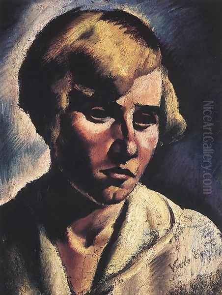 Portrait of a Woman c. 1921 Oil Painting by Erzsebet Korb