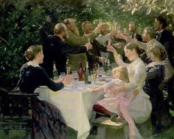 Hip Hip Hurrah Artists Party at Skagen Oil Painting by Peder Severin Kroyer