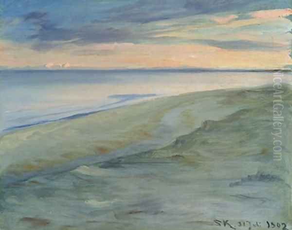 The Beach Skagen Oil Painting by Peder Severin Kroyer