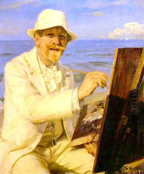 Autorretrato del pintor 1 Oil Painting by Peder Severin Kroyer