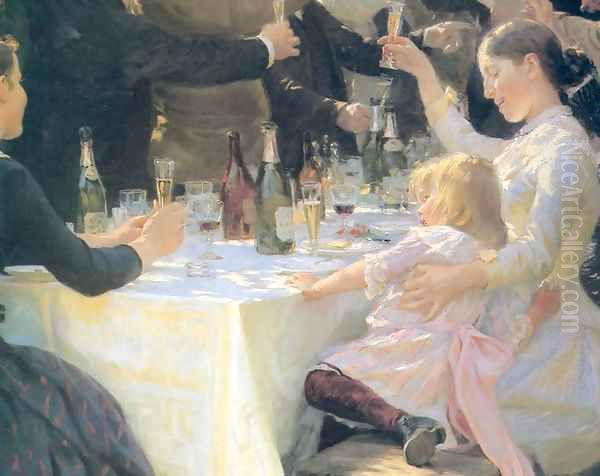 Hip hip hurray Detail Oil Painting by Peder Severin Kroyer