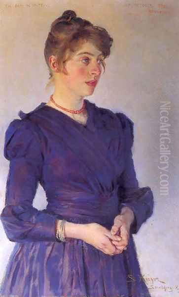 Portrait of Marie Kroyer Oil Painting by Peder Severin Kroyer