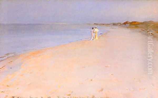 Tarde de verano en la playa Oil Painting by Peder Severin Kroyer