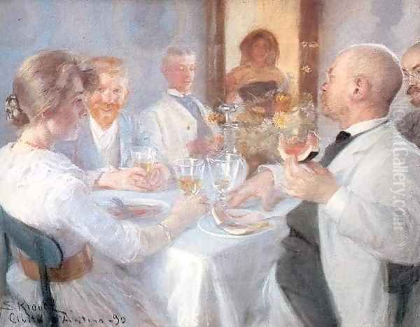 Comida en Antino Oil Painting by Peder Severin Kroyer