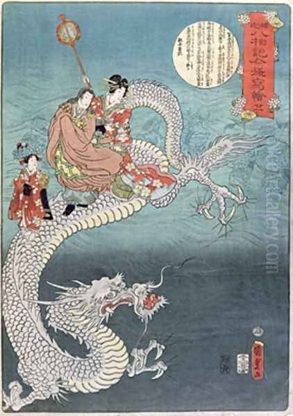 Sea Dragon Oil Painting by Utagawa Kunisada