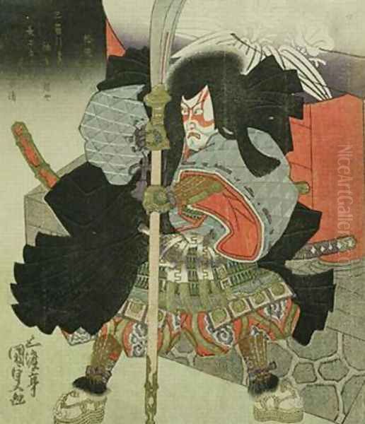 The Actor Ichikawa Danjuro VII as a Samurai Warrior Oil Painting by Utagawa Kunisada