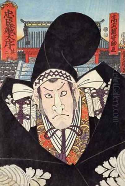 Moronao the villain of Chushingura Oil Painting by Utagawa Kunisada