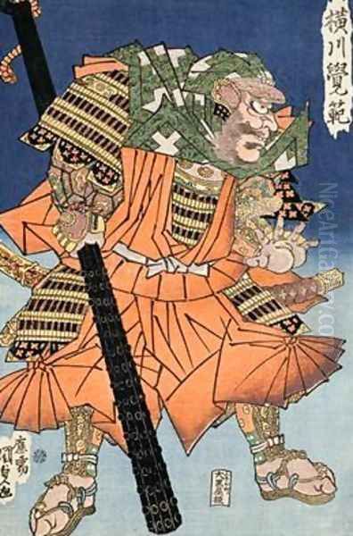 The warrior monk Yokogawa Kakuhan Oil Painting by Utagawa Kunisada