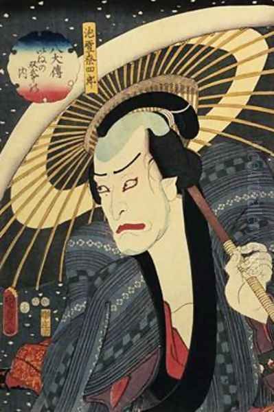 The actor Ichikawa Danjuro VII Oil Painting by Utagawa Kunisada