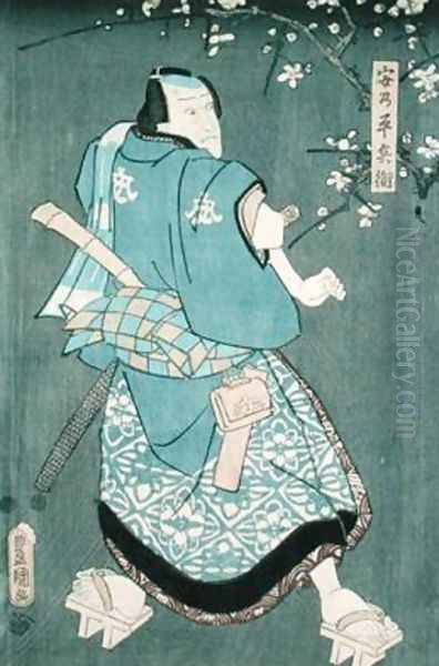 Detail of Character Two from Five Characters from a Play by Toyokuni Oil Painting by Utagawa Kunisada