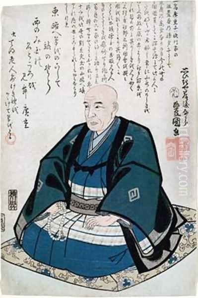 Memorial Portrait of Ando Hiroshige Oil Painting by Utagawa Kunisada