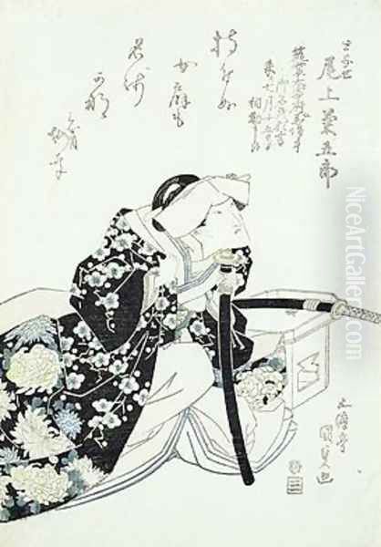 Kikugoroi Onoe in the Role of Tonase Oil Painting by Utagawa Kunisada