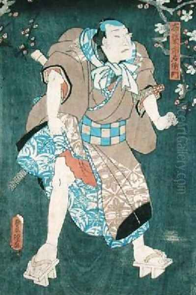 Detail of Character Five from Five Characters from a Play by Toyokuni Oil Painting by Utagawa Kunisada