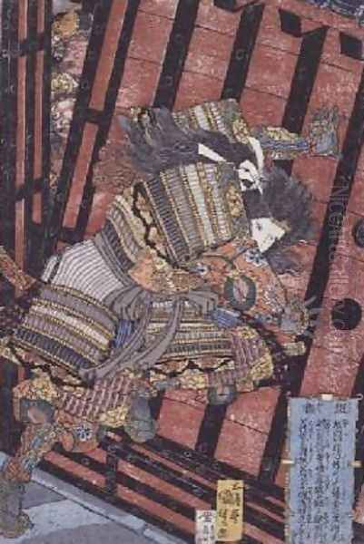 Hangaku defending the gate Oil Painting by Utagawa Kunisada