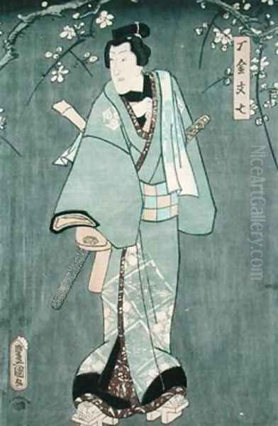 Detail of Character One from Five Characters from a Play by Toyokuni Oil Painting by Utagawa Kunisada