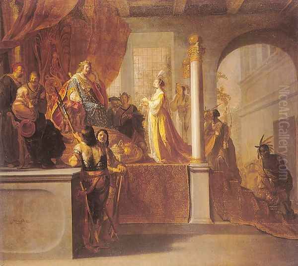 The Queen of Sheba Before Solomon Oil Painting by Nikolaus Knupfer