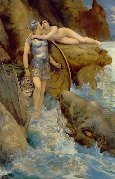 Perseus and Andromeda Oil Painting by Charles Napier Kennedy