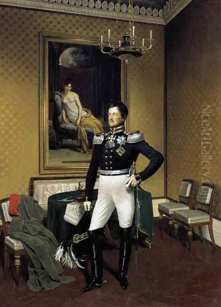 Prince Augustus of Prussia c. 1817 Oil Painting by Franz Kruger