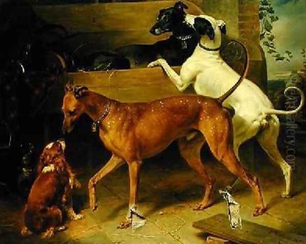 Krugers Dogs Oil Painting by Franz Kruger