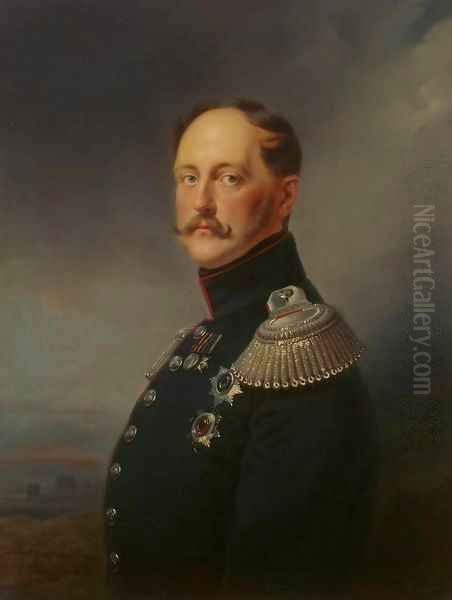 Portrait of Emperor Nicholas I Oil Painting by Franz Kruger