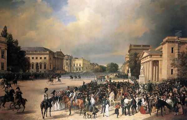 Parade at the Opernplatz Oil Painting by Franz Kruger