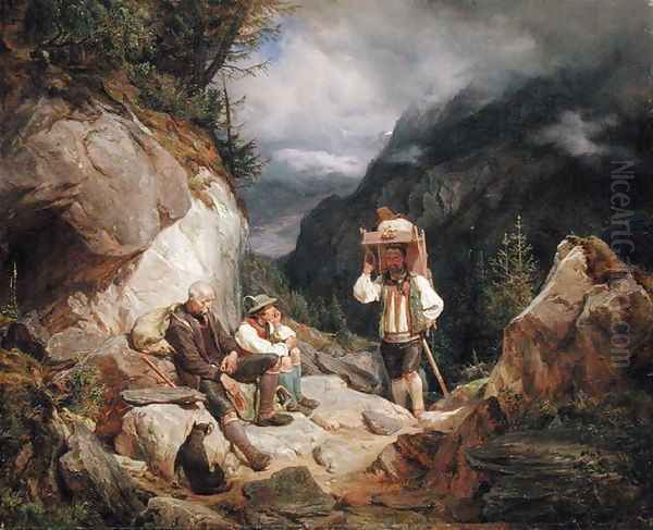 Rest on the Mountain Oil Painting by Hermann Kauffmann