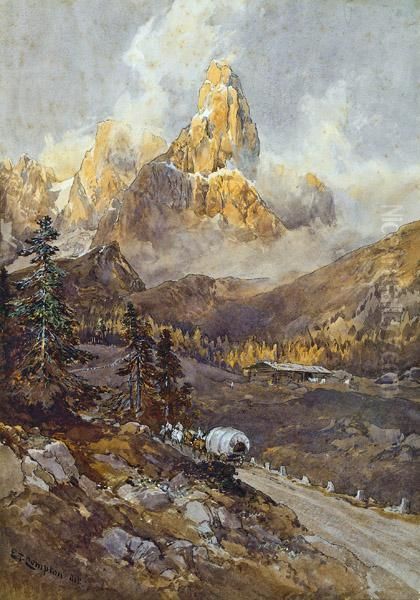 Cimon Della Pala (dolomiten) Oil Painting by Edward Theodore Compton