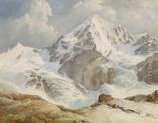 Blick Auf Diekonigspitze. Oil Painting by Edward Theodore Compton