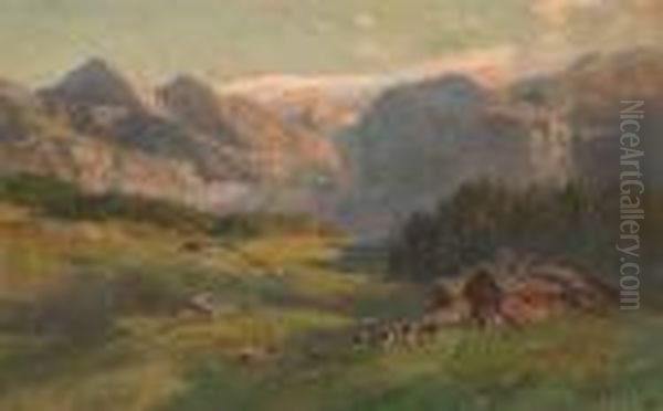 The Gotzen Alps Oil Painting by Edward Theodore Compton