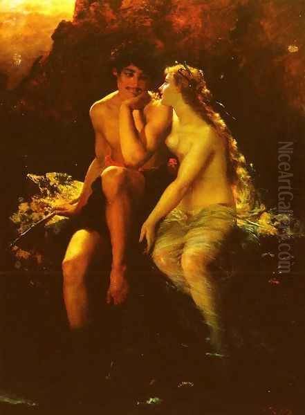 Romantic Idyll Oil Painting by Wilhelm Kray