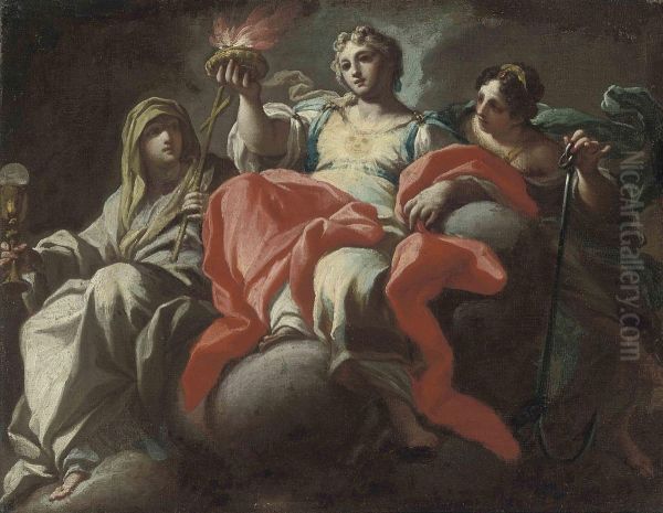 Faith, Hope And Charity Oil Painting by Sebastiano Conca