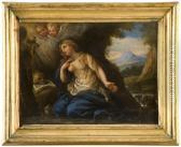 Paesaggio Con Maria Maddalena Oil Painting by Sebastiano Conca