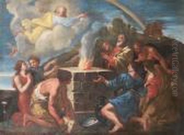 The Sacrifice Of Noah Oil Painting by Sebastiano Conca