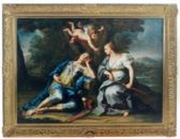 Rinaldo And Armida Oil Painting by Sebastiano Conca