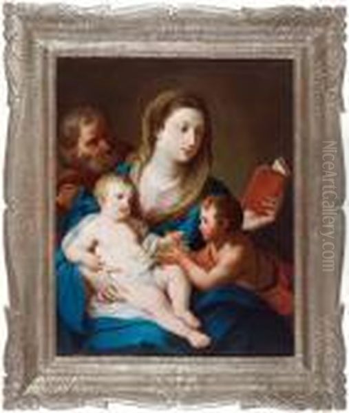 Sacra Famiglia Con San Giovannino Oil Painting by Sebastiano Conca