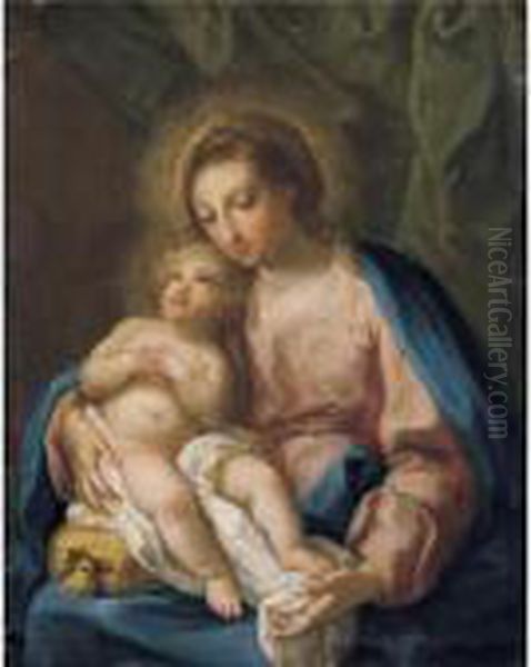 Madonna And Child Oil Painting by Sebastiano Conca