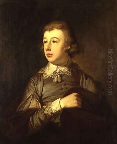 Portrait of a Boy said to be William Pitt The Younger 1759-1806 Oil Painting by Tilly Kettle